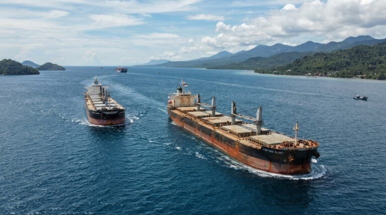 Capesize vessel melintasi Selat Makassa