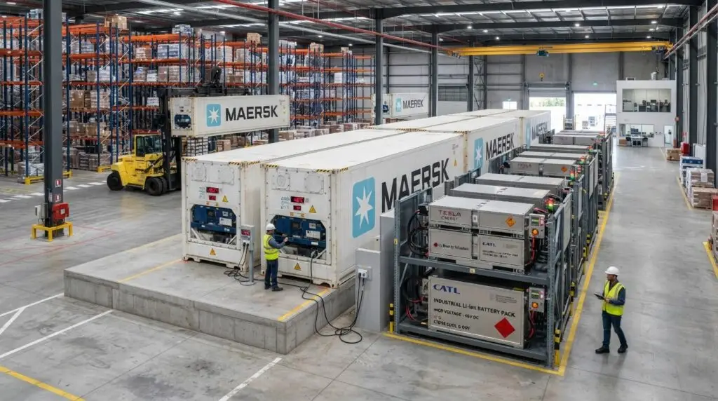 Specialized dangerous goods warehouse with lithium-ion battery packs ready for export